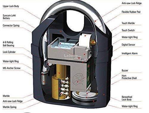 Anti-Theft Motion Sensor Security Padlock Siren Alarm Lock