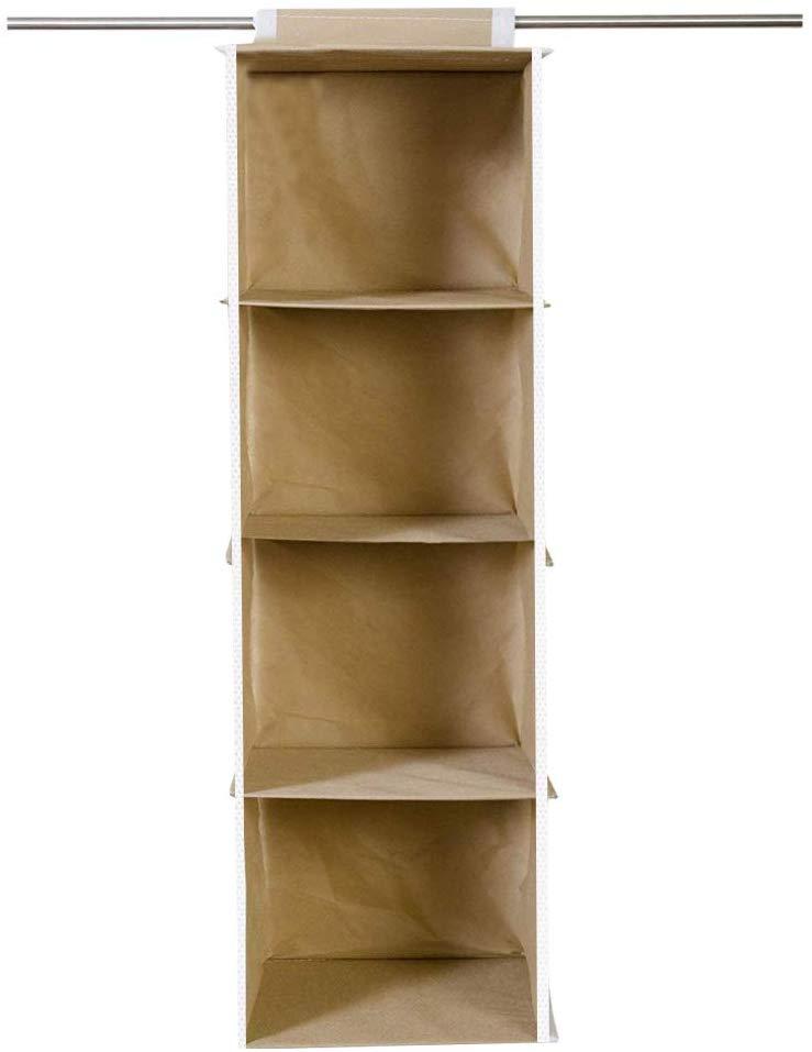 Cloth Organizer - Hanging 4 Shelves Wardrobe Organizer